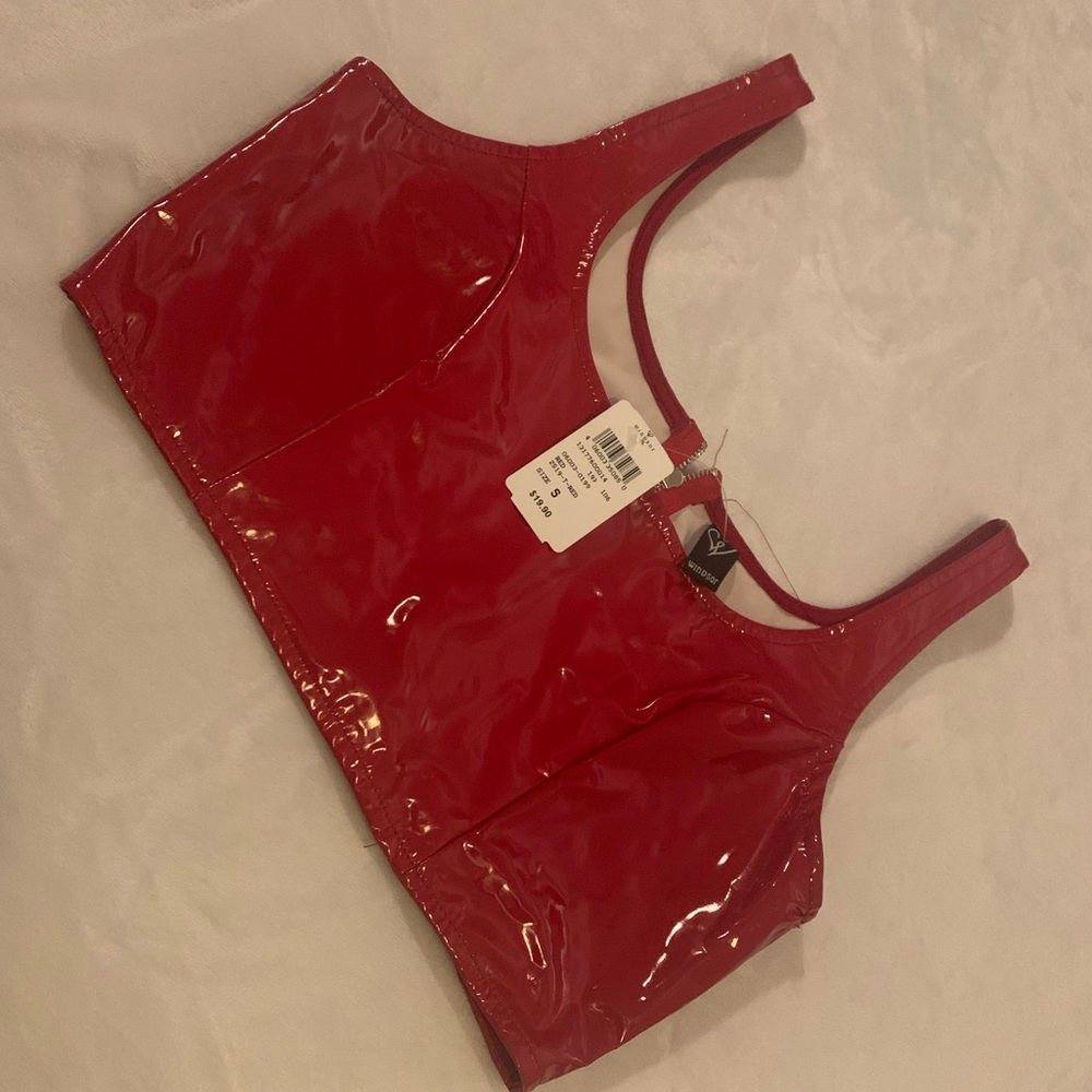 Red latex/vinyl top